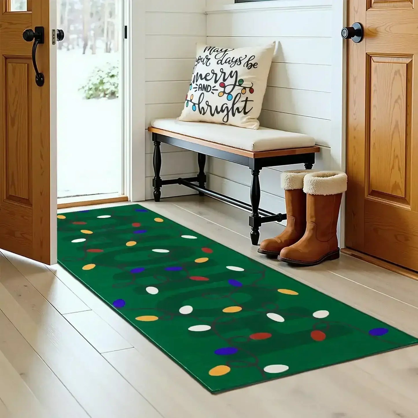 HoHoHo Jingle Lights Rug - Jinchan Home