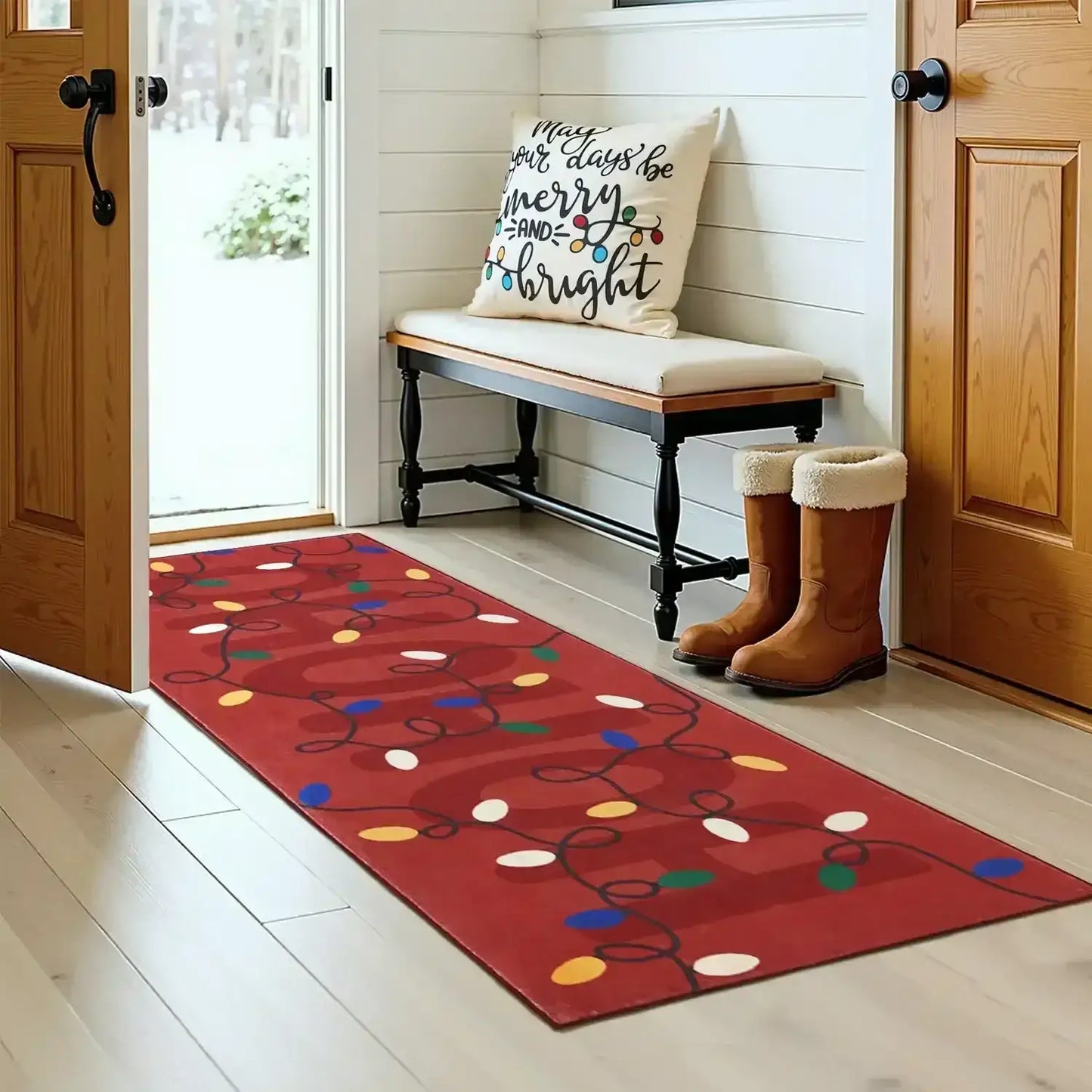 HoHoHo Jingle Lights Rug - Jinchan Home