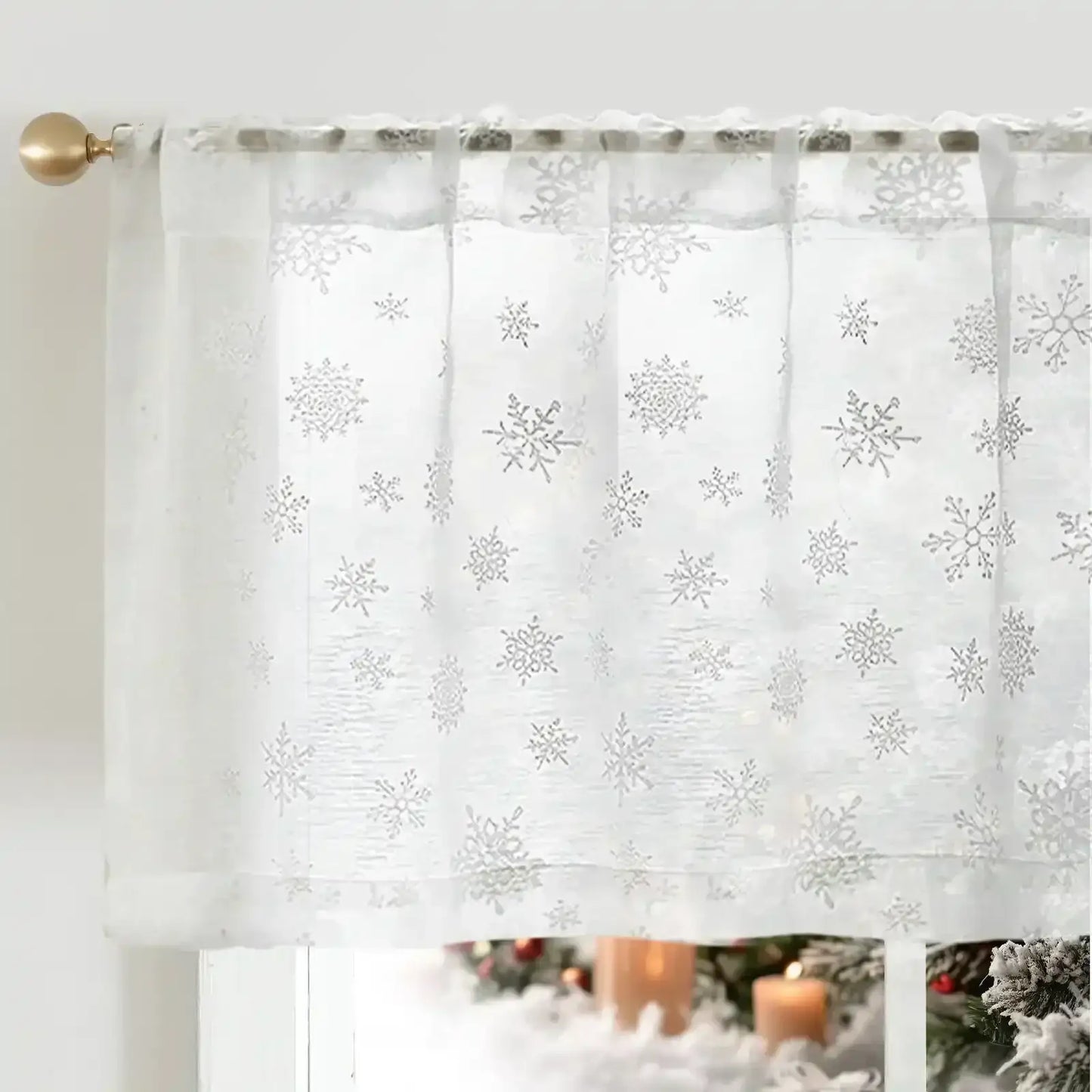Snowflake Glow Top Curtain - Jinchan Home