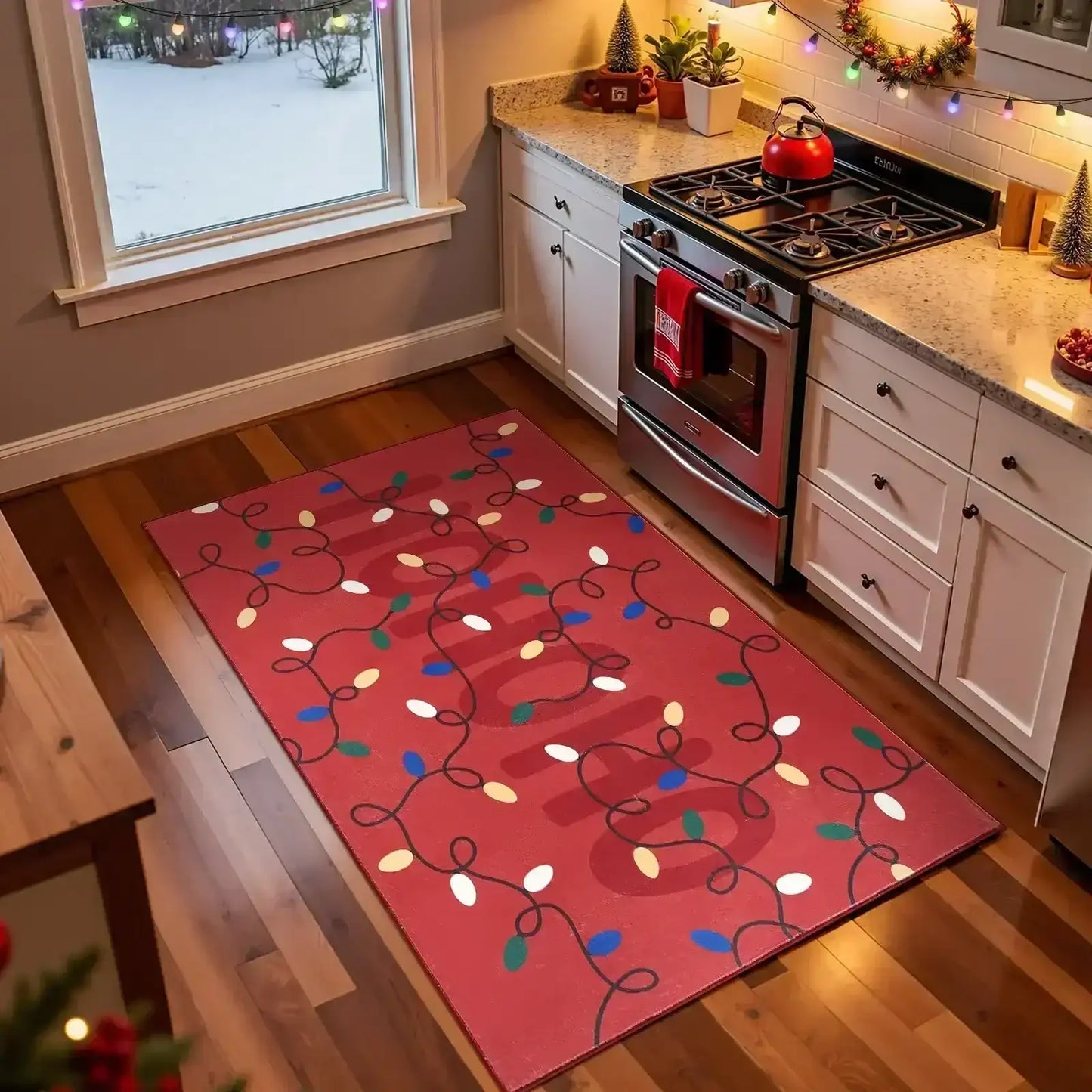 HoHoHo Jingle Lights Rug - Jinchan Home
