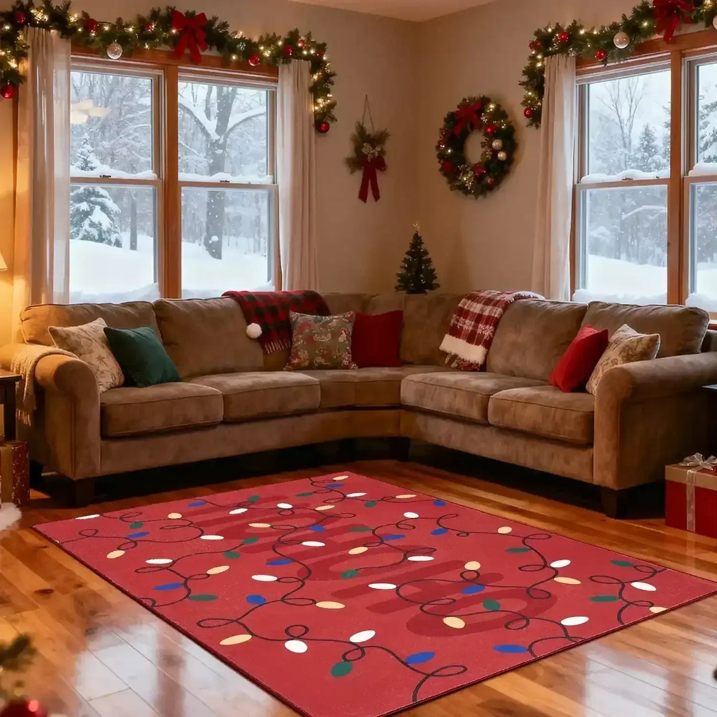 HoHoHo Jingle Lights Rug - Jinchan Home