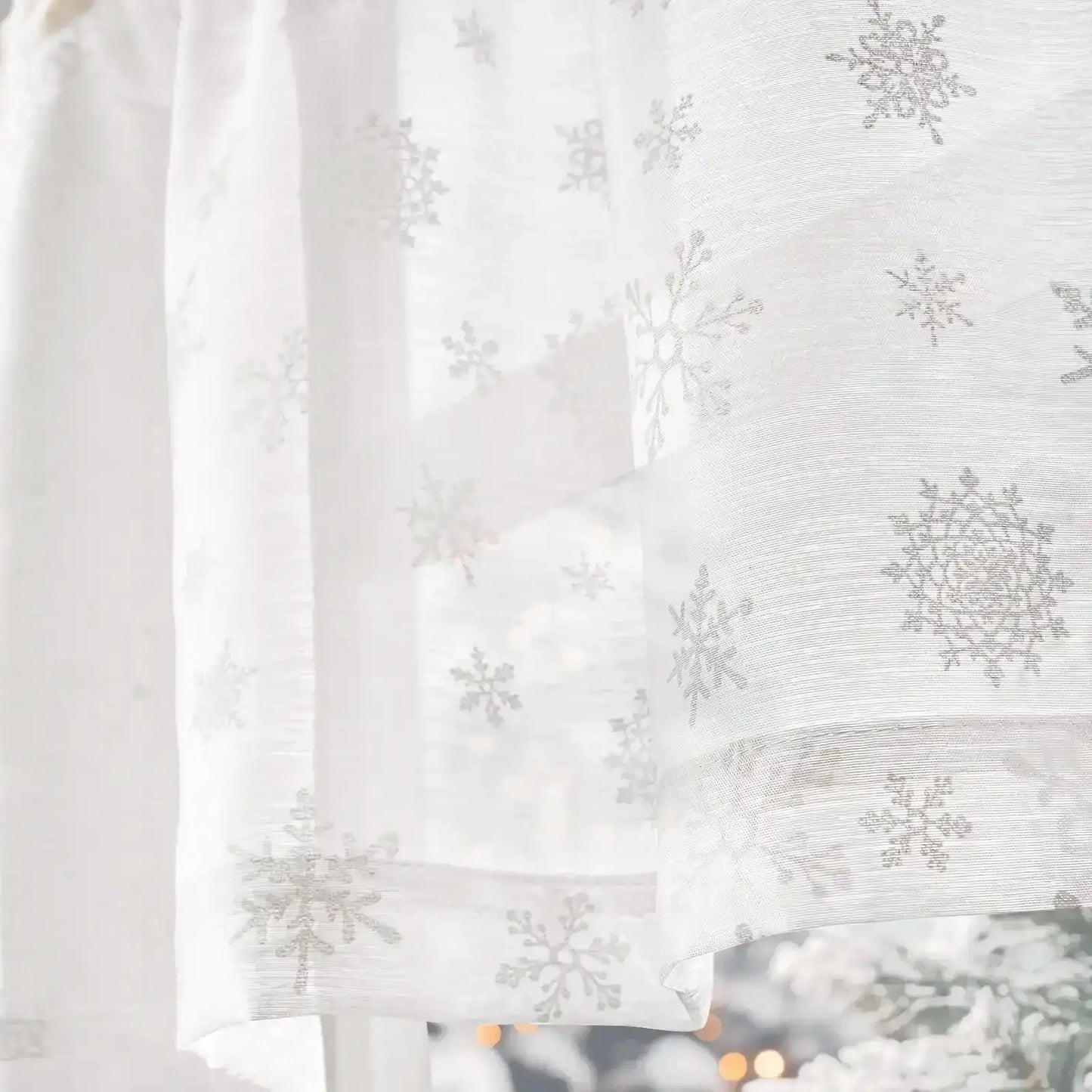 Snowflake Glow Top Curtain - Jinchan Home