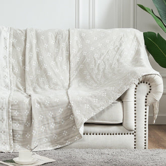 Geometric Cross Muslin Cotton Throw Blanket styling reference