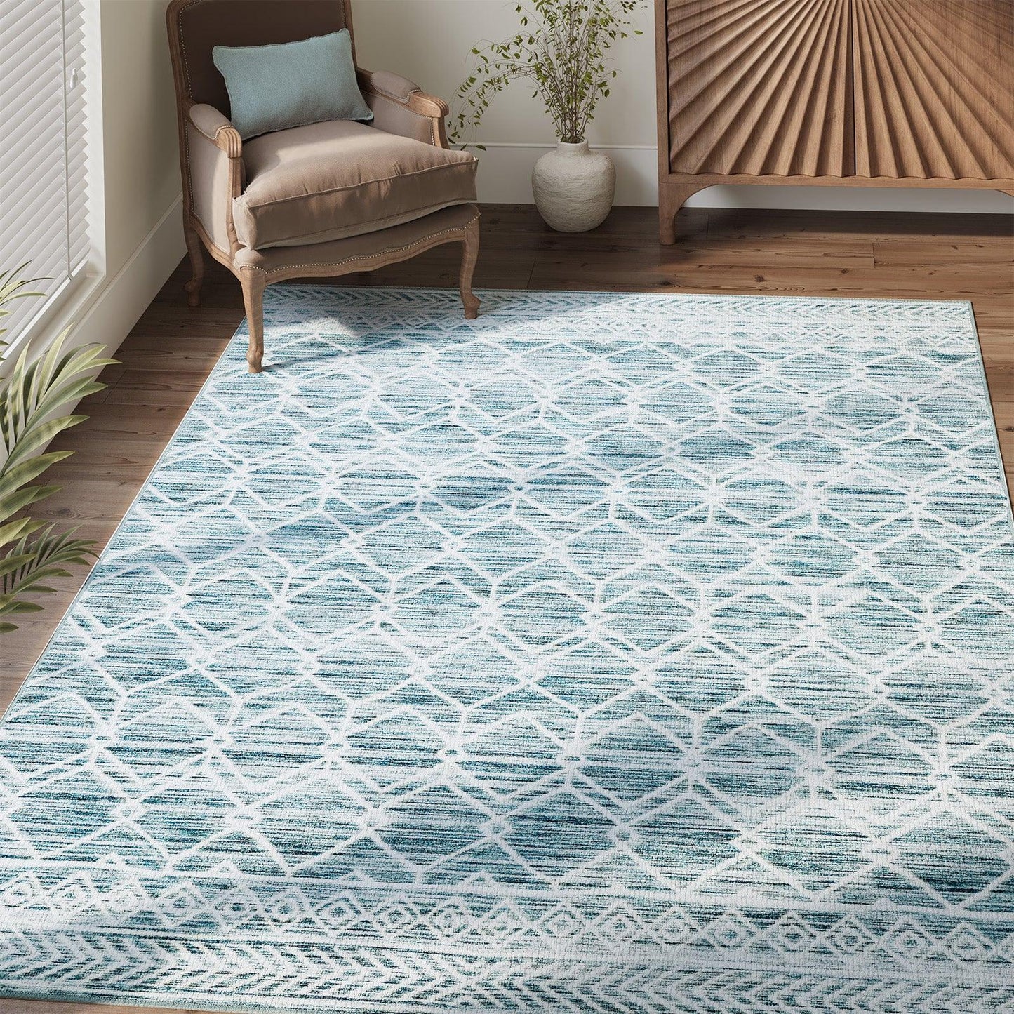 Moroccan Diamond Geometric Rug - Jinchan Home