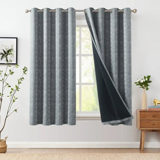 
                    
                      Dark-Toned Boho Geometric Grommet Curtains - Jinchan Home
                    
                  