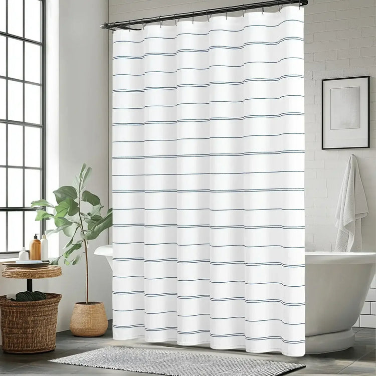 Double-Line Striped Shower Curtain - Jinchan Home