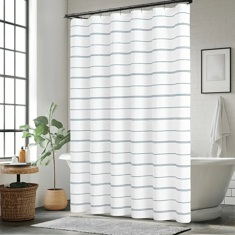 Double-Line Striped Shower Curtain - Jinchan Home