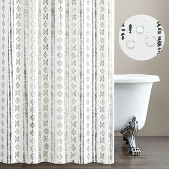 Geometric Totem Vertical Stripe Shower Curtain - Jinchan Home