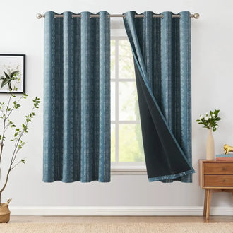 
                    
                      Dark-Toned Boho Geometric Grommet Curtains - Jinchan Home
                    
                  