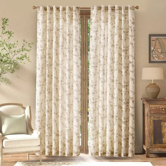 
                    
                      Vine Blossom Linen Blend Curtains - Jinchan Home
                    
                  