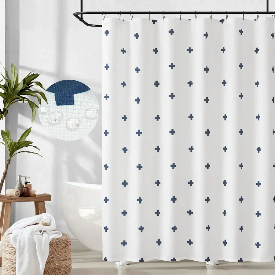Minimalist Cross Pattern Shower Curtain - Jinchan Home