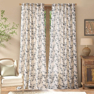 
                    
                      Vine Blossom Linen Blend Curtains - Jinchan Home
                    
                  