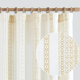 Boho Geometric Jacquard Striped Curtains - Jinchan Home