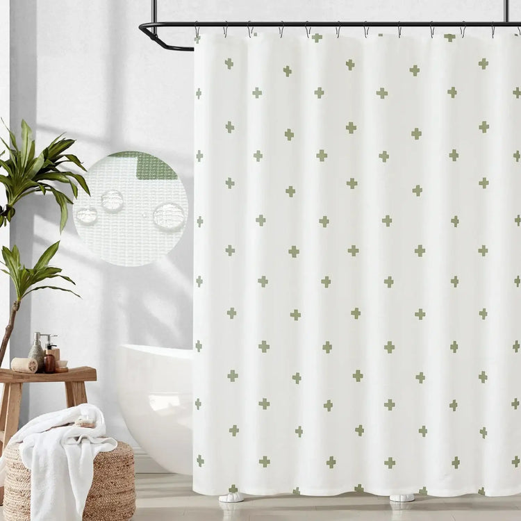 Minimalist Cross Pattern Shower Curtain - Jinchan Home
