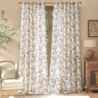 
                    
                      Vine Blossom Linen Blend Curtains - Jinchan Home
                    
                  