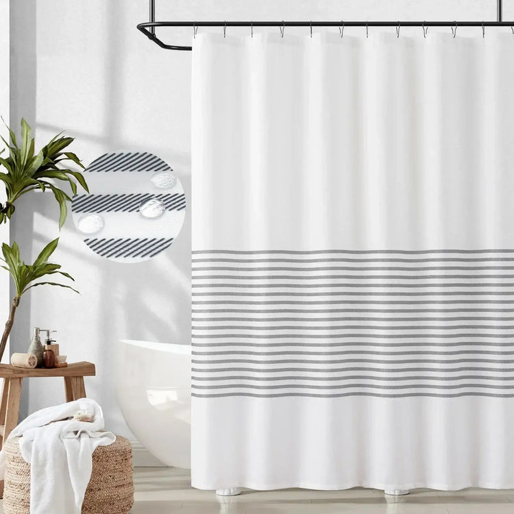 Diagonal Stripe Water-Repellent Shower Curtain - Jinchan Home