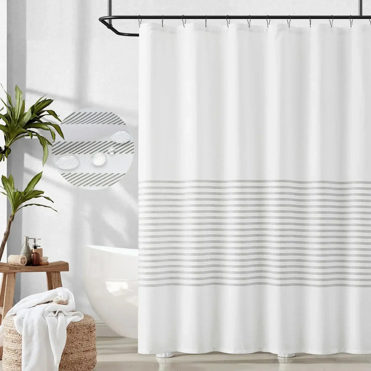 Diagonal Stripe Water-Repellent Shower Curtain - Jinchan Home