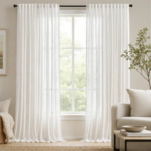 White Soft Textured Sheer Curtains