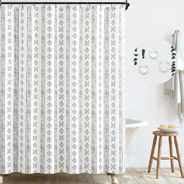 Geometric Totem Vertical Stripe Shower Curtain - Jinchan Home