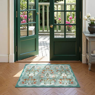 
                    
                      Vintage Floral & Hummingbird Embroidered Rug - Jinchan Home
                    
                  