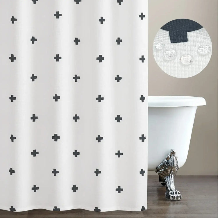 Minimalist Cross Pattern Shower Curtain - Jinchan Home