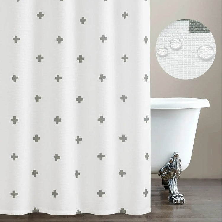 Minimalist Cross Pattern Shower Curtain - Jinchan Home