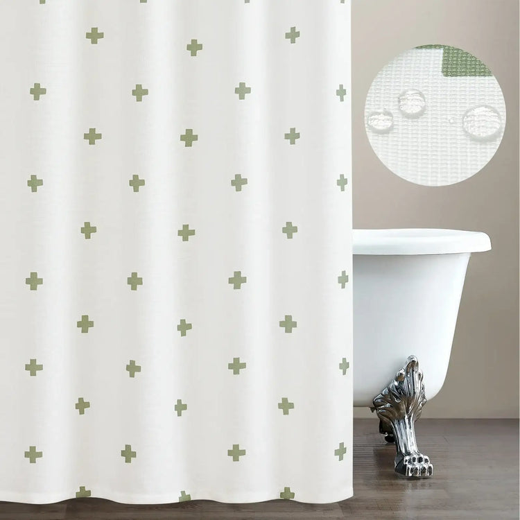 Minimalist Cross Pattern Shower Curtain - Jinchan Home