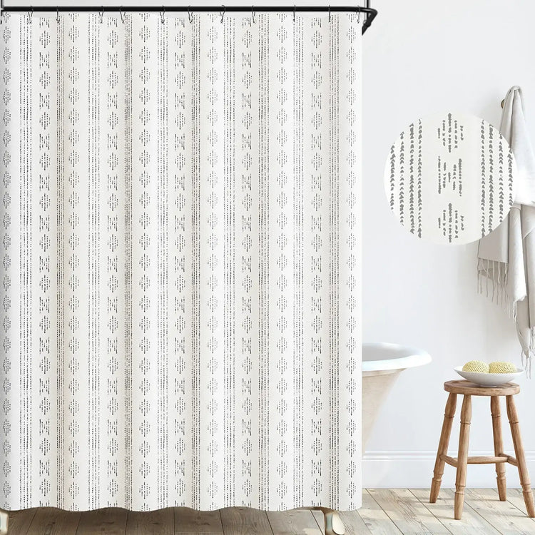 Geometric Totem Vertical Stripe Shower Curtain - Jinchan Home