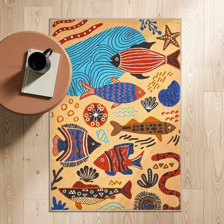 Underwater Folk Art Kids Rug - Jinchan Home