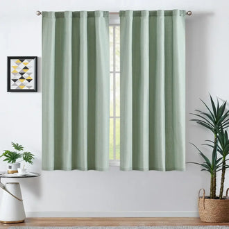 
                    
                      Solid Faux Linen Polyester 3-in-1 Curtains - Jinchan Home
                    
                  