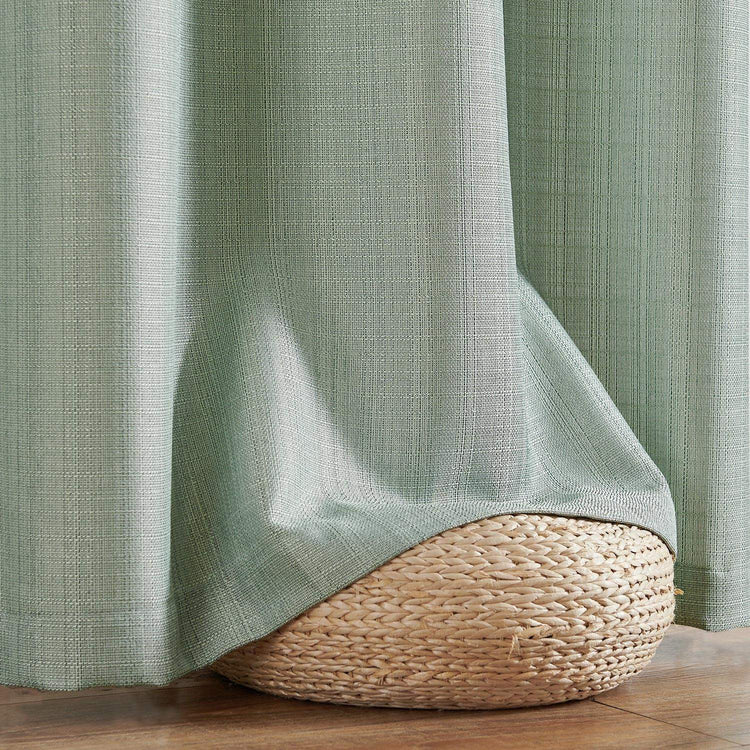 Solid Faux Linen Polyester 3-in-1 Curtains - Jinchan Home