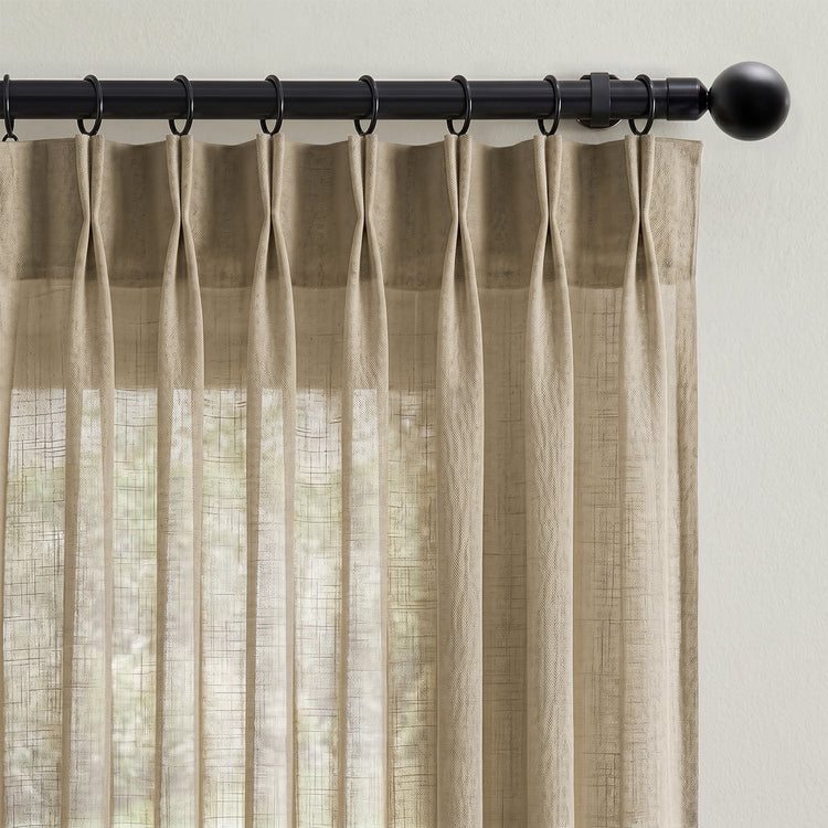 Pinch Pleat Linen Blend Curtains - Jinchan Home