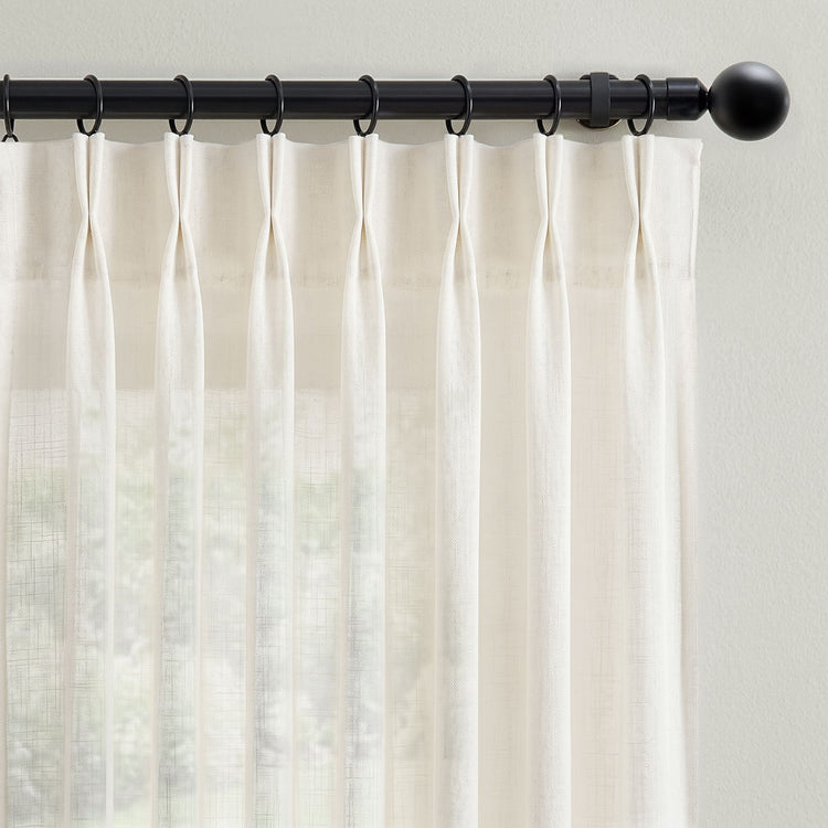 Pinch Pleat Linen Blend Curtains - Jinchan Home