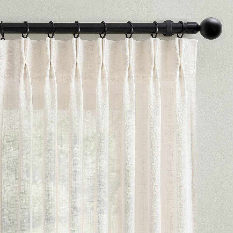 Pinch Pleat Linen Blend Curtains - Jinchan Home