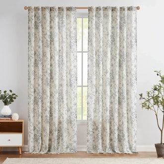 
                    
                      Peony Print Linen Blend 3-in-1 Curtains - Jinchan Home
                    
                  