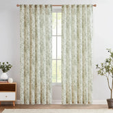 Peony Print Linen Blend 3-in-1 Curtains - Jinchan Home