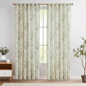 
                    
                      Peony Print Linen Blend 3-in-1 Curtains - Jinchan Home
                    
                  