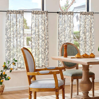 
                    
                      Vintage Scrollwork Floral Linen Kitchen Curtains - Jinchan Home
                    
                  