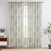 Peony Print Linen Blend 3-in-1 Curtains - Jinchan Home