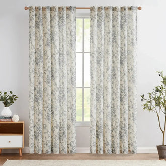 
                    
                      Peony Print Linen Blend 3-in-1 Curtains - Jinchan Home
                    
                  