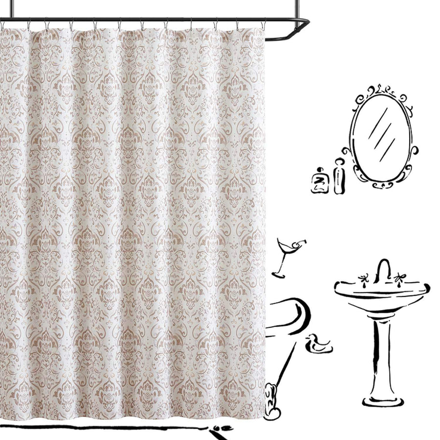 Vintage Damask Shower Curtain - Jinchan Home