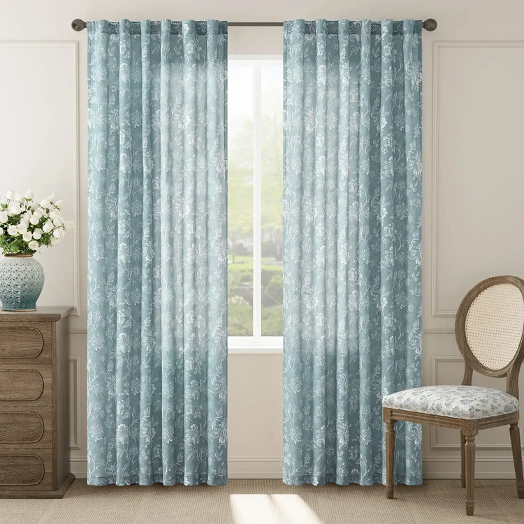 Artistic Botanical Floral Print Curtains - Jinchan Home