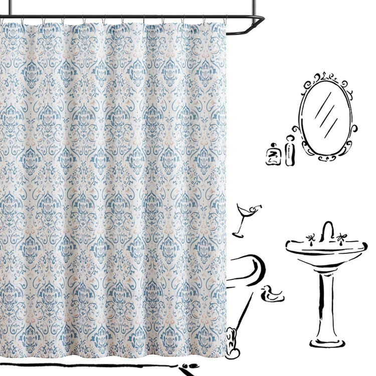 Vintage Damask Shower Curtain - Jinchan Home