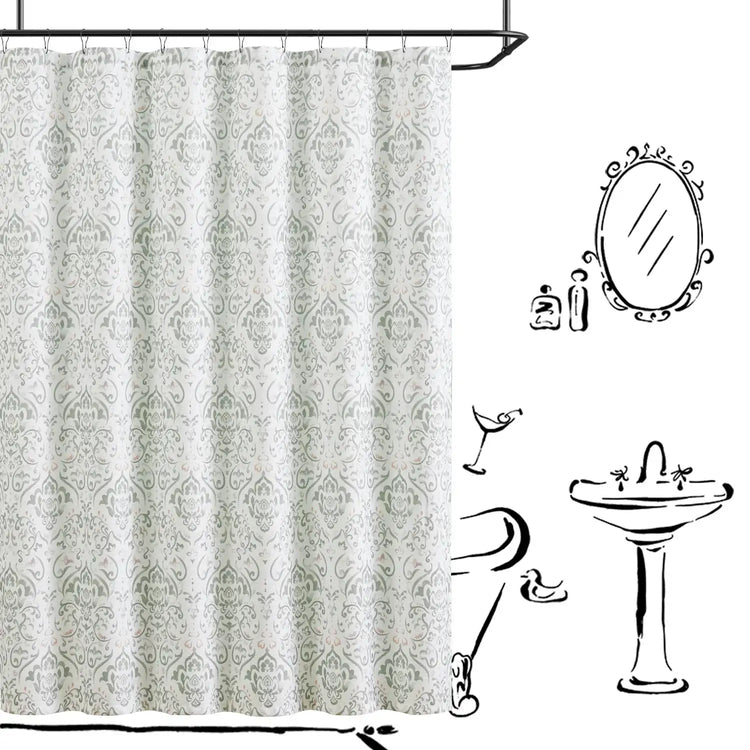 Vintage Damask Shower Curtain - Jinchan Home