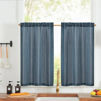 
                    
                      Slanted Line Dot Stripe Rod Pocket Kitchen Curtains - Jinchan Home
                    
                  