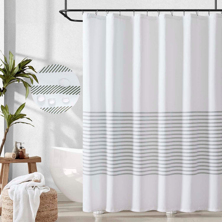 Diagonal Stripe Water-Repellent Shower Curtain - Jinchan Home