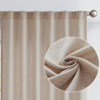 Solid Linen Blend Lined Curtains - Jinchan Home