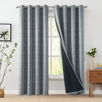 
                    
                      Dark-Toned Boho Geometric Grommet Curtains - Jinchan Home
                    
                  