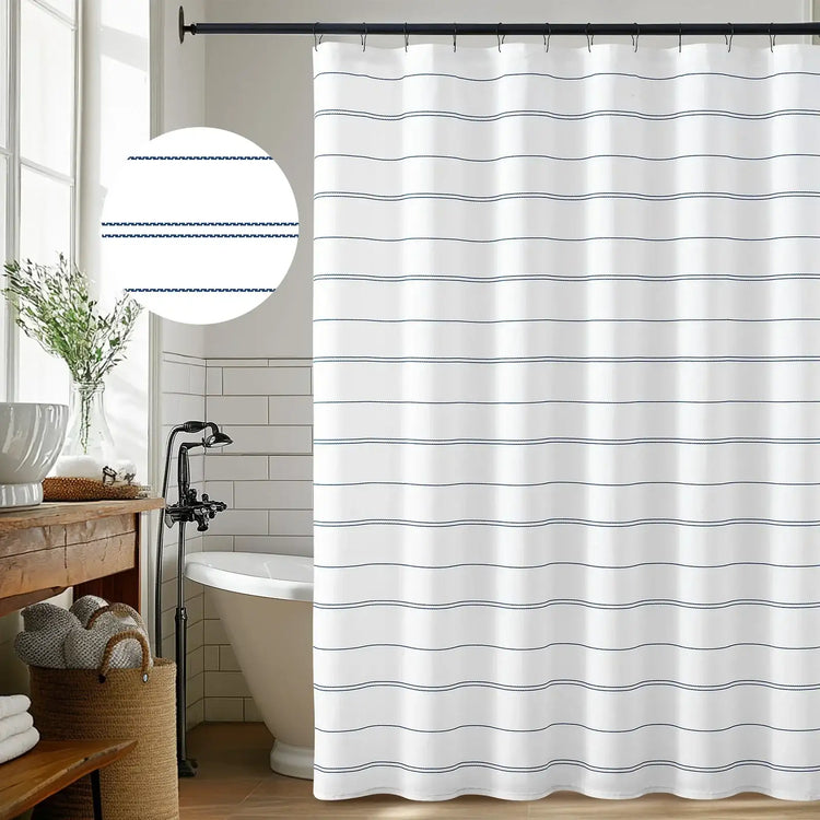 Double-Line Striped Shower Curtain - Jinchan Home