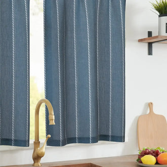 
                    
                      Slanted Line Dot Stripe Rod Pocket Kitchen Curtains - Jinchan Home
                    
                  